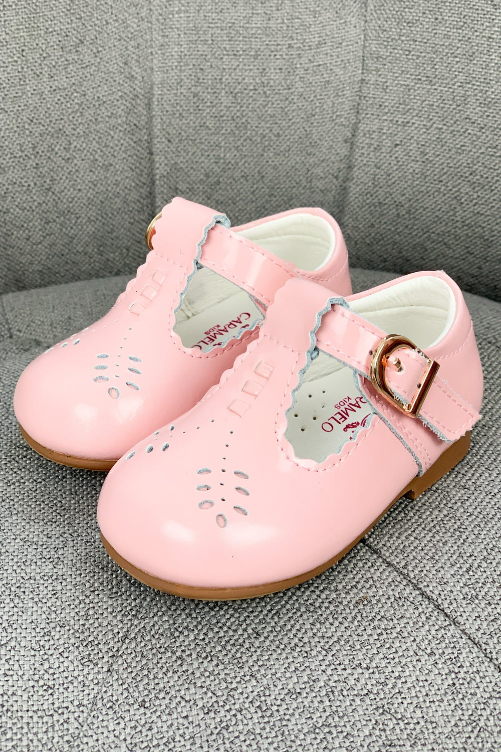 Caramelo Kids "Beatrice" Patent Leather T-Bar Shoes | Millie and John