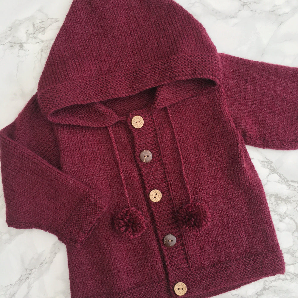 Millie and John Bespoke Bespoke Burgundy Pom Pom Hoodie | Millie and John