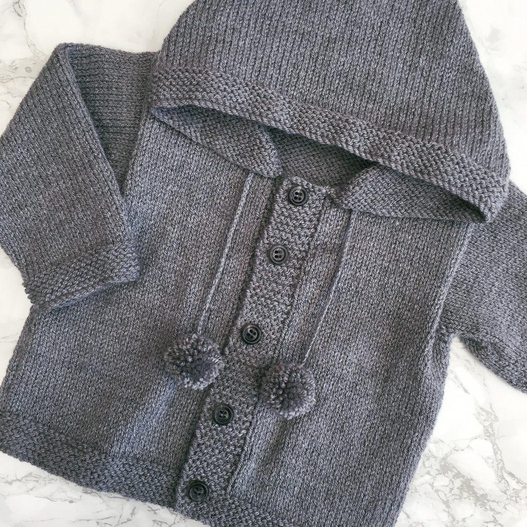 Millie and John Bespoke Bespoke Dark Grey Pom Pom Hoodie | Millie and John