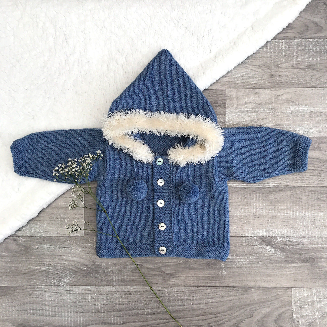 Millie and John Bespoke Bespoke Denim Blue Faux Fur Hoodie | Millie and John