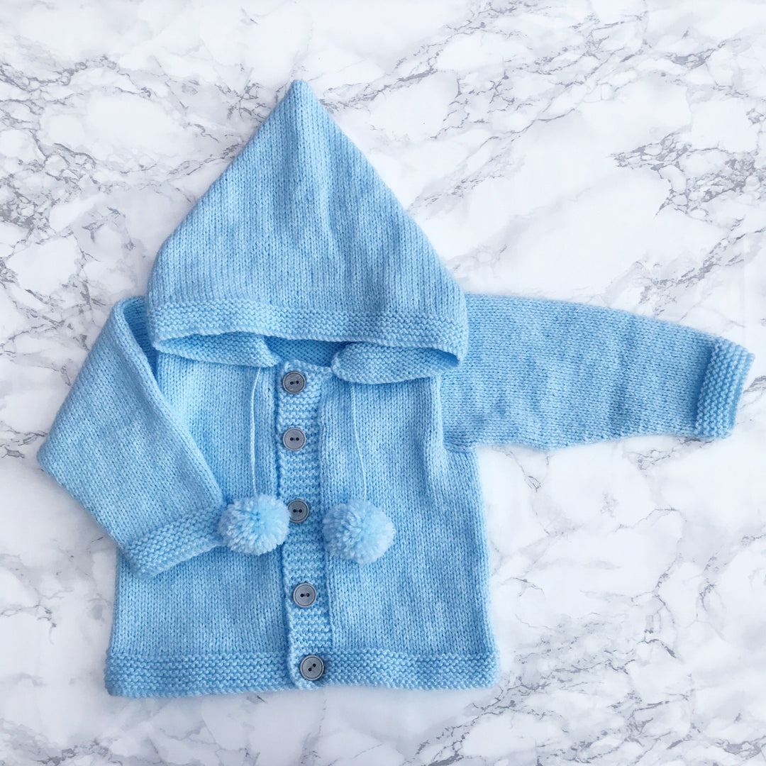 Millie and John Bespoke Bespoke Light Blue Pom Pom Hoodie | Millie and John