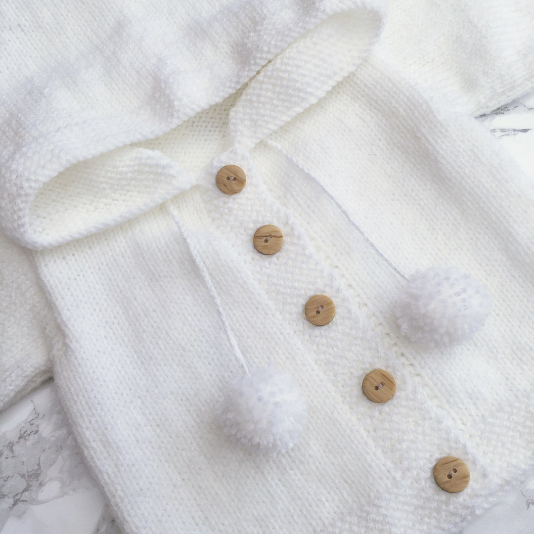 Millie and John Bespoke Bespoke White Pom Pom Hoodie | Millie and John