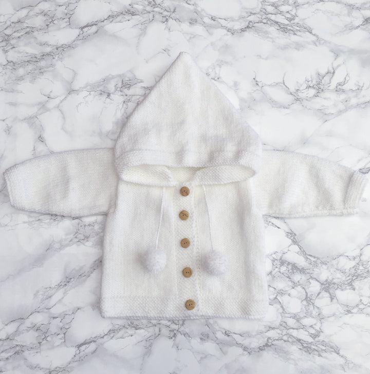 Millie and John Bespoke Bespoke White Pom Pom Hoodie | Millie and John