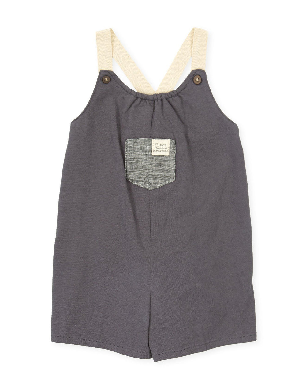 Tutto Piccolo "Billie" Grey Organic Cotton Overalls | Millie and John