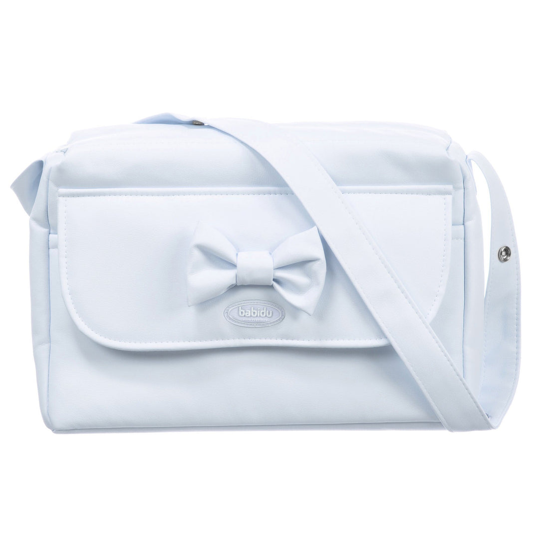 Babidu Blue Bow Changing Bag | Millie and John