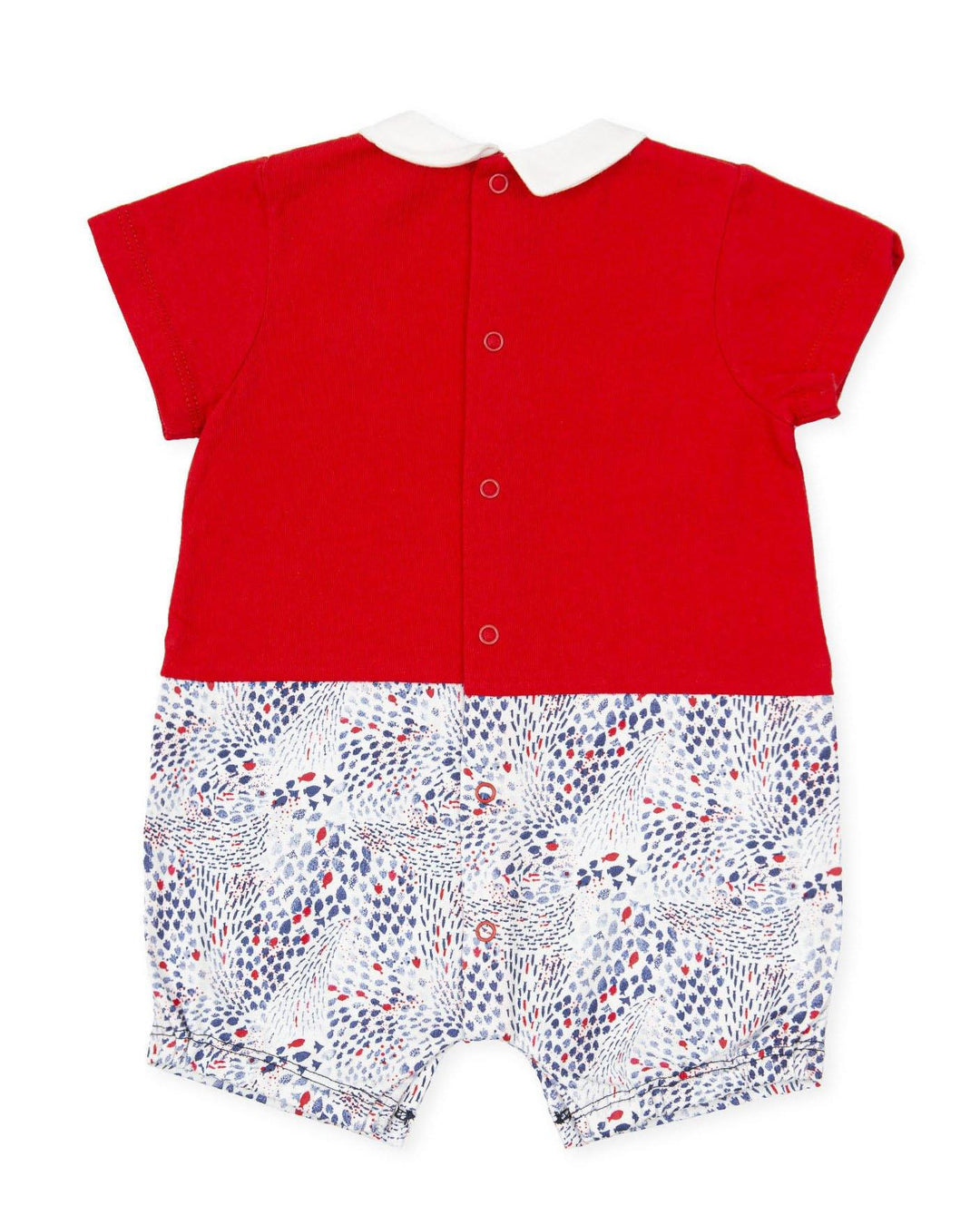 Tutto Piccolo "Bodie" Red Collared Romper | Millie and John