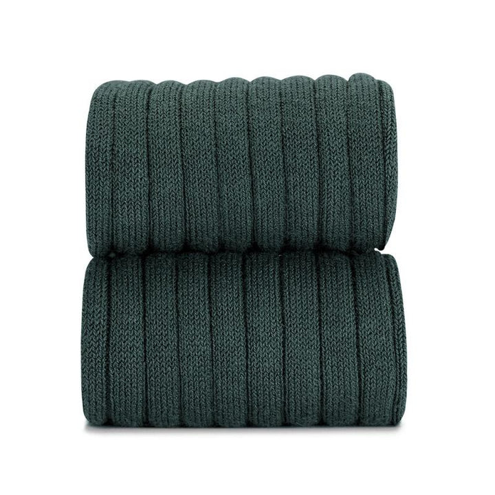Condor Bottle Green Wide Ribbed Knee High Socks | Millie and John