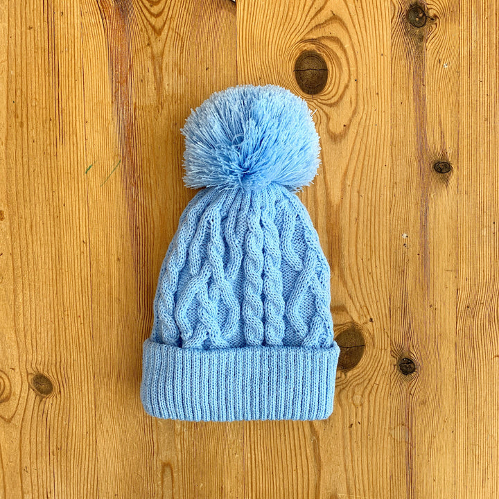 Little Nosh Cable Knit Pom Pom Hat | Millie and John