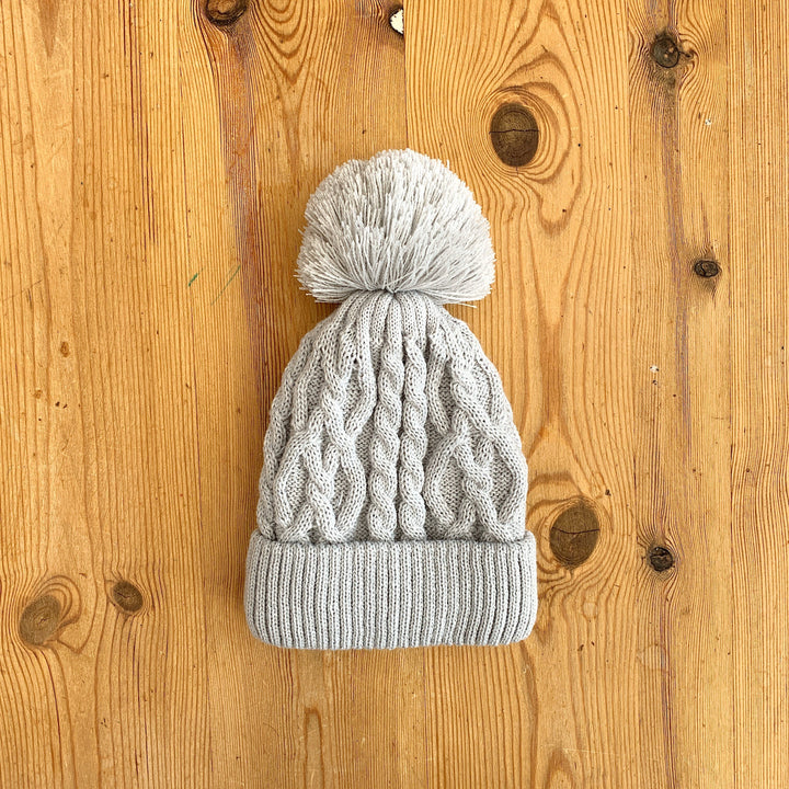 Little Nosh Cable Knit Pom Pom Hat | Millie and John