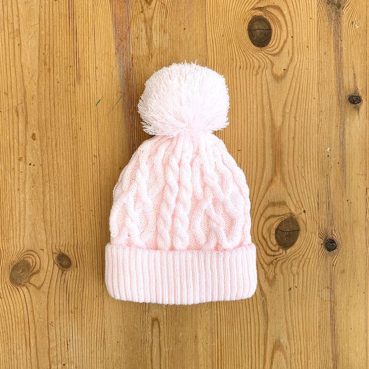 Little Nosh Cable Knit Pom Pom Hat | Millie and John