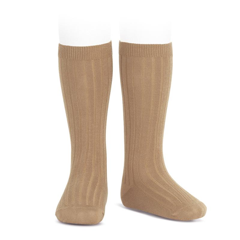 Condor Camel Wide Ribbed Knee High Socks | Millie and John