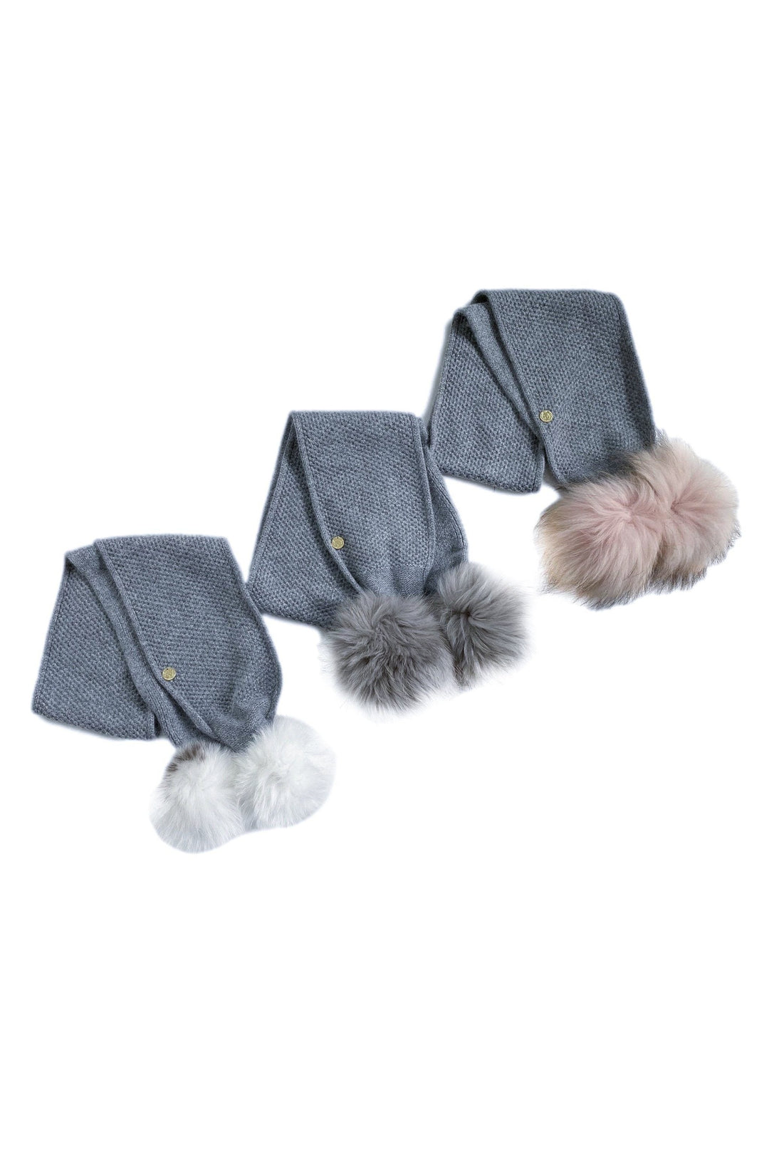 Petit Maison Cashmere Faux Fur Pom Pom Scarf | Millie and John