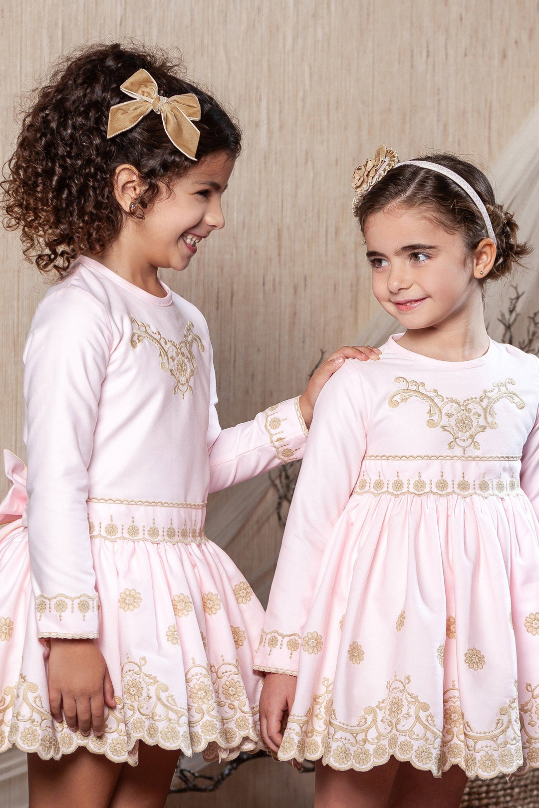 Abuela Tata "Catalina" Pink & Beige Lace Dress | Millie and John