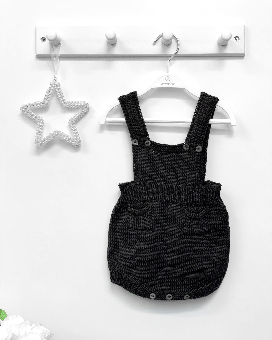 Wedoble Charcoal Wool Dungaree Romper | Millie and John