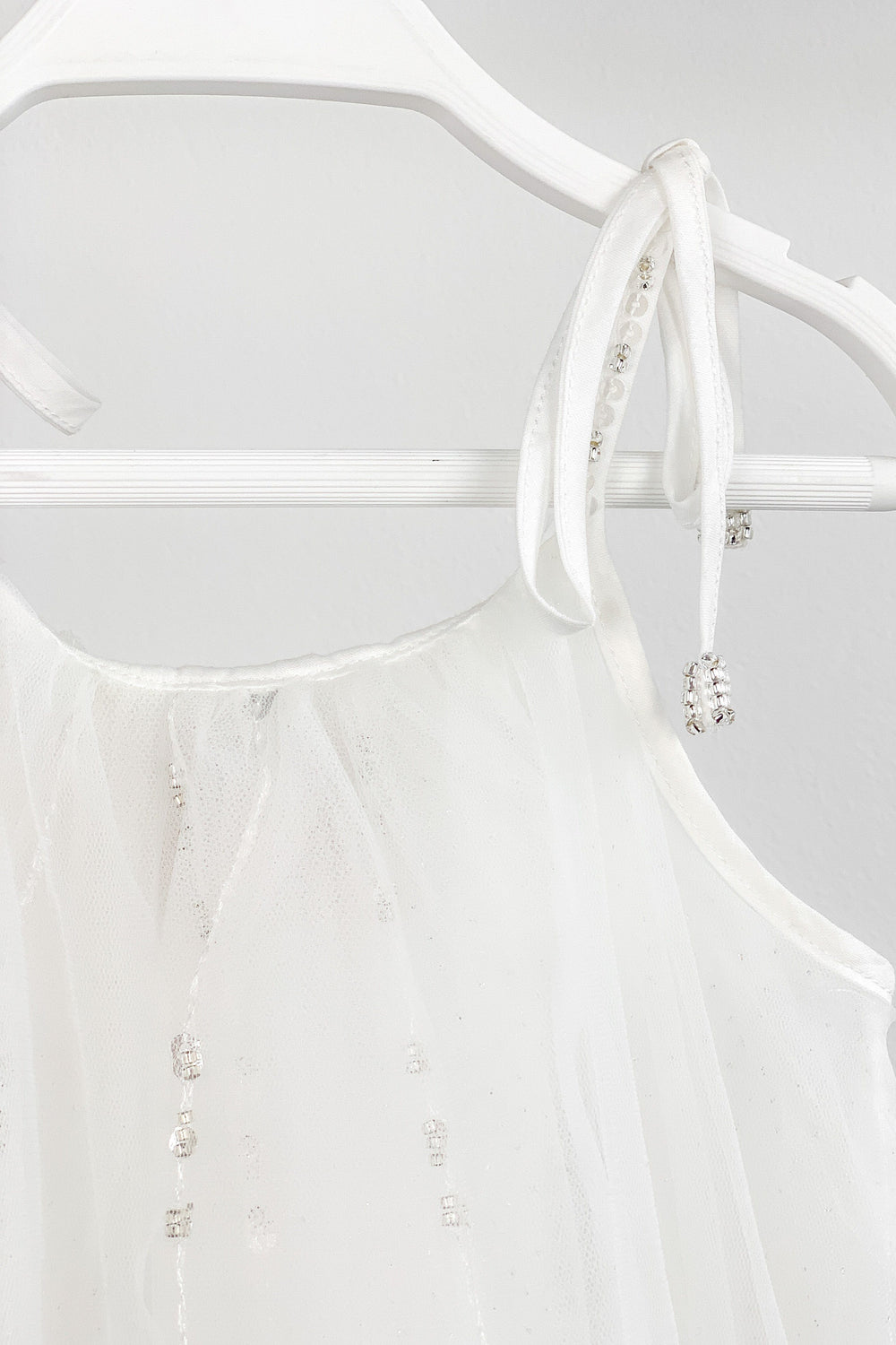 Luna Luna "Cici" White Beaded Tulle Dress | Millie and John