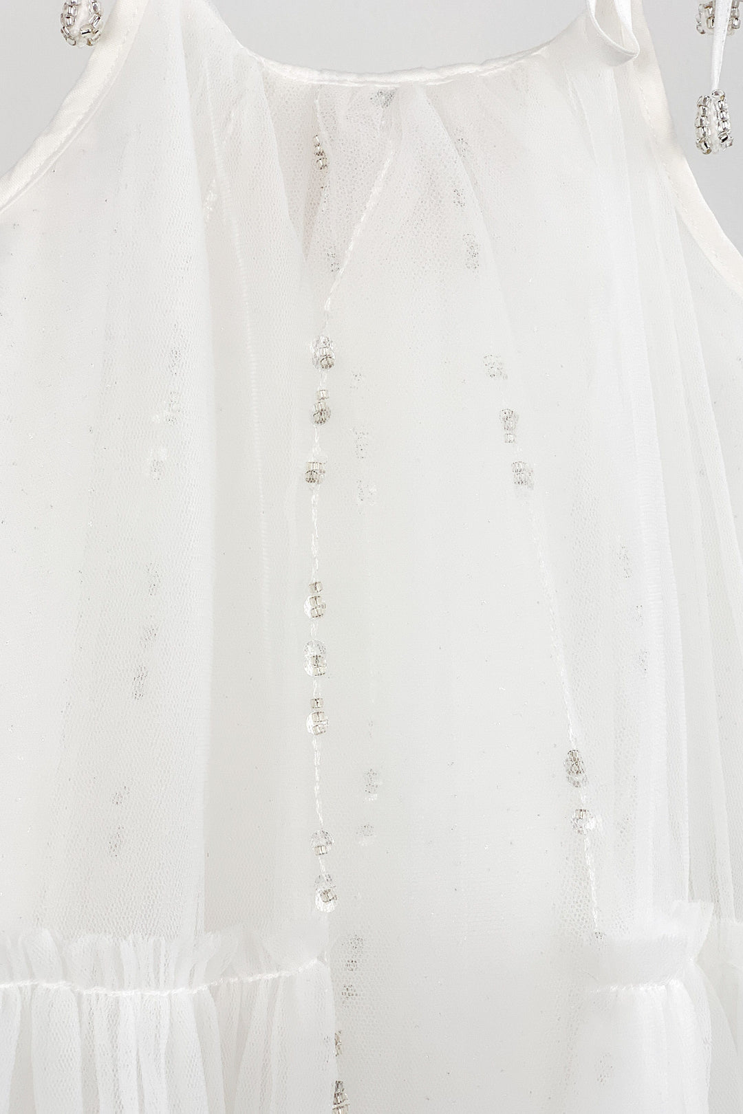 Luna Luna "Cici" White Beaded Tulle Dress | Millie and John