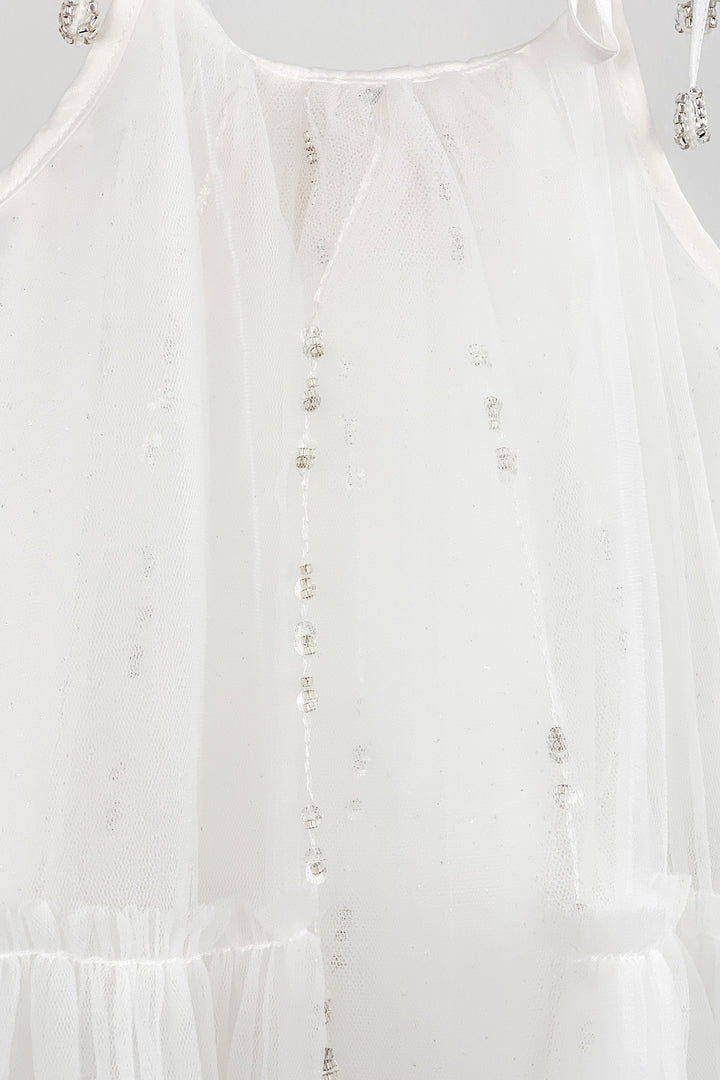 Luna Luna "Cici" White Beaded Tulle Dress | Millie and John