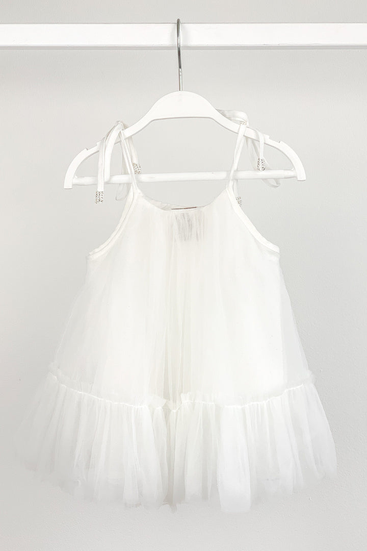 Luna Luna "Cici" White Beaded Tulle Dress | Millie and John