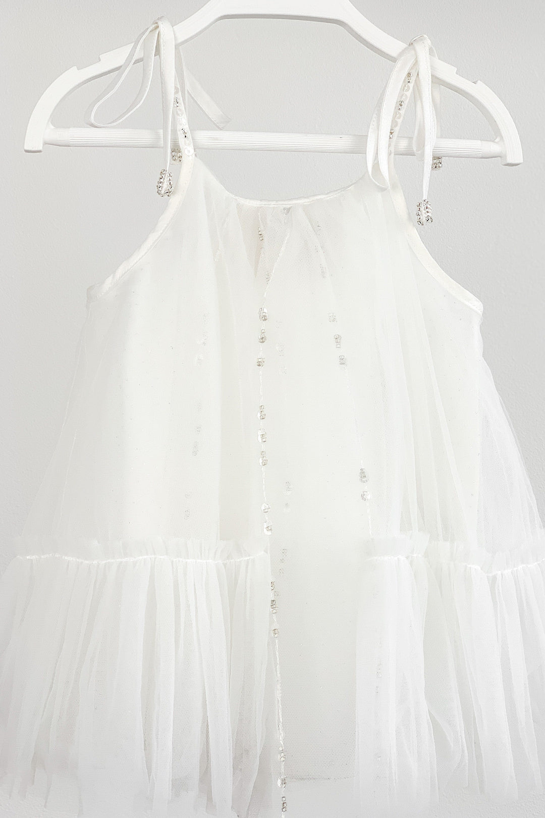 Luna Luna "Cici" White Beaded Tulle Dress | Millie and John