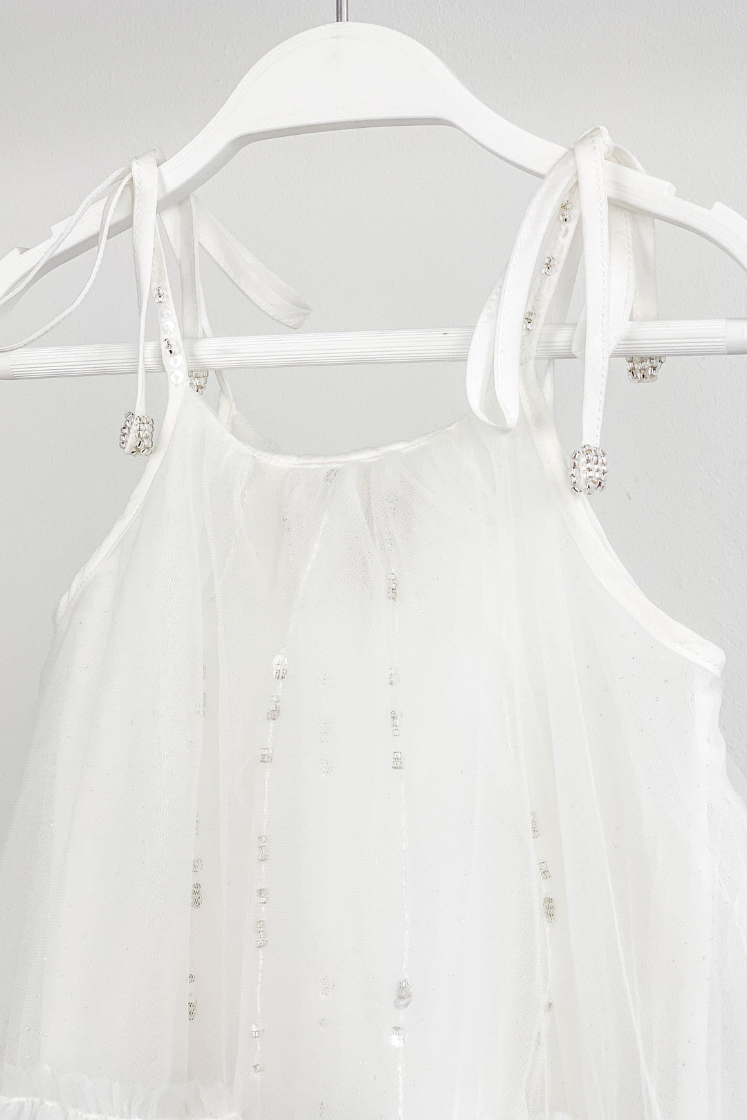Luna Luna "Cici" White Beaded Tulle Dress | Millie and John