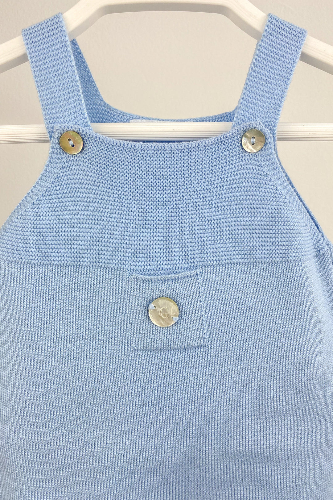 Granlei Classic Knitted Dungarees - Sky Blue | Millie and John