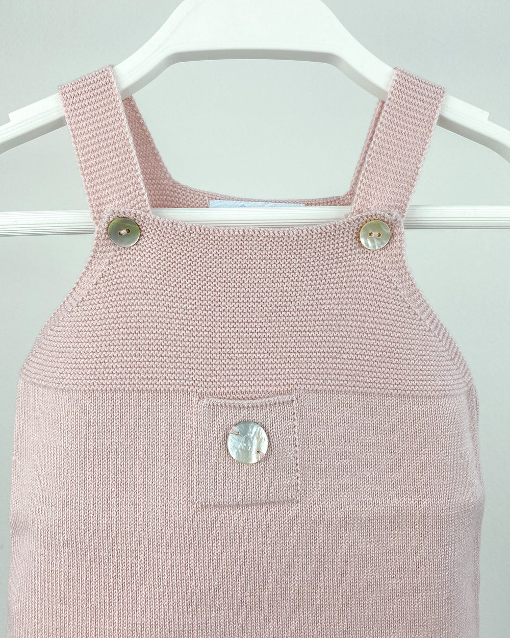 Granlei Classic Short Knitted Dungarees - Pale Rose | Millie and John