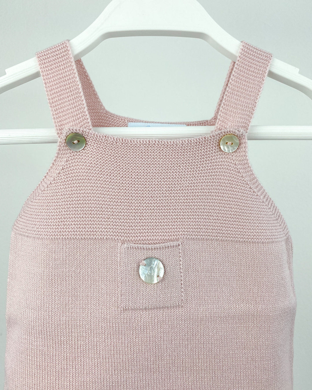 Granlei Classic Short Knitted Dungarees - Pale Rose | Millie and John
