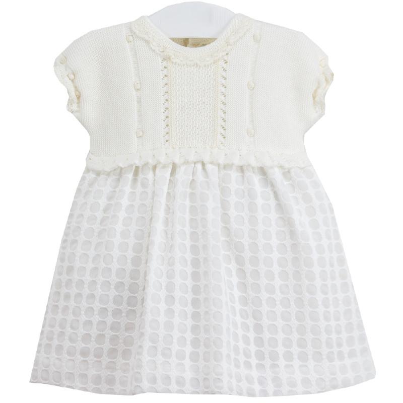 La Cigüeña Cream Half Knit Dress | Millie and John