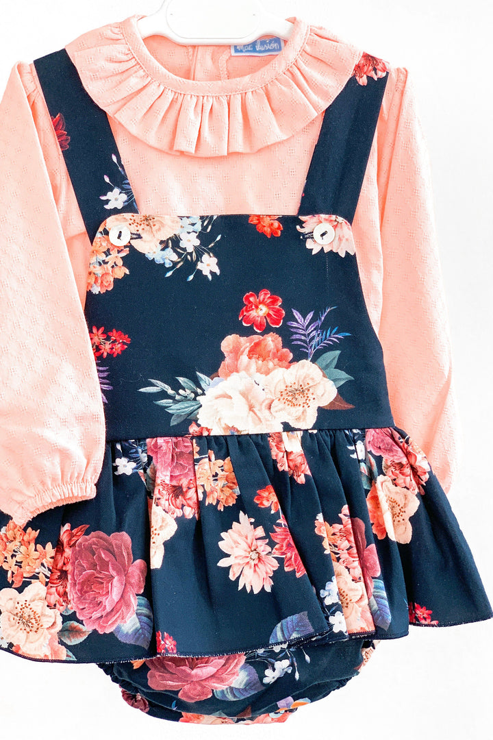 Mac Ilusión "Darcie" Blouse & Floral Tutu Dungaree Romper | Millie and John