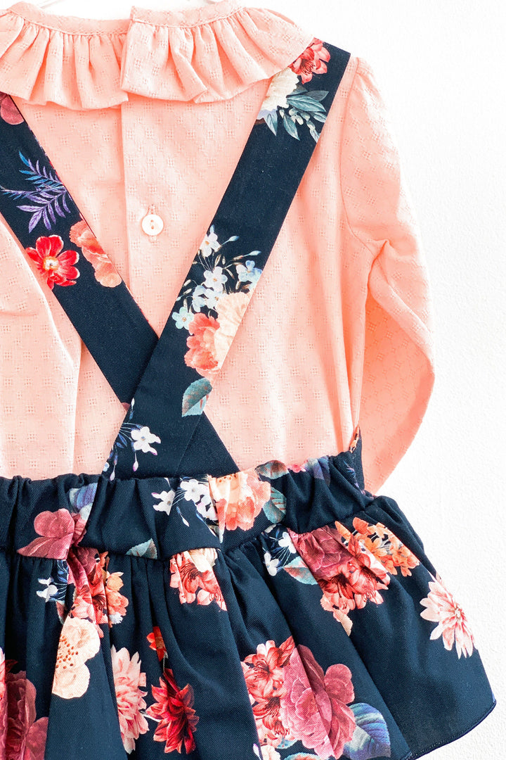 Mac Ilusión "Darcie" Blouse & Floral Tutu Dungaree Romper | Millie and John