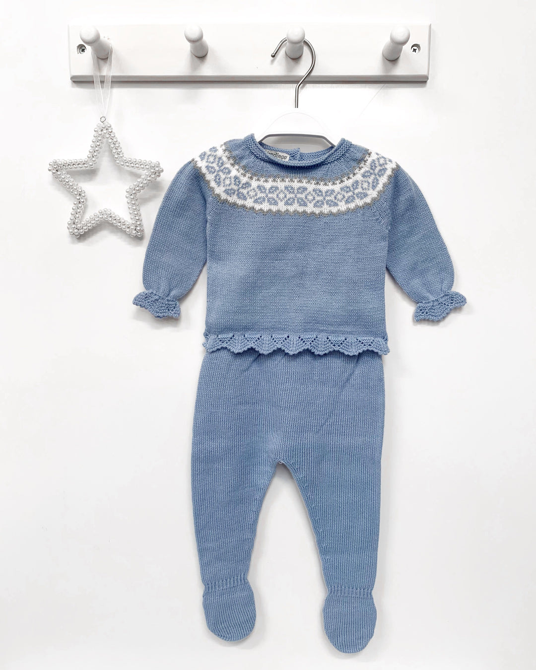 Nico Dingo Dusky Blue Fair Isle Knit Top & Leggings | Millie and John