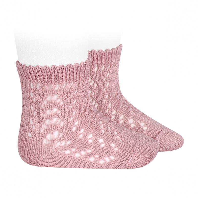 Condor Dusky Pink Ankle Openwork Socks | Millie and John