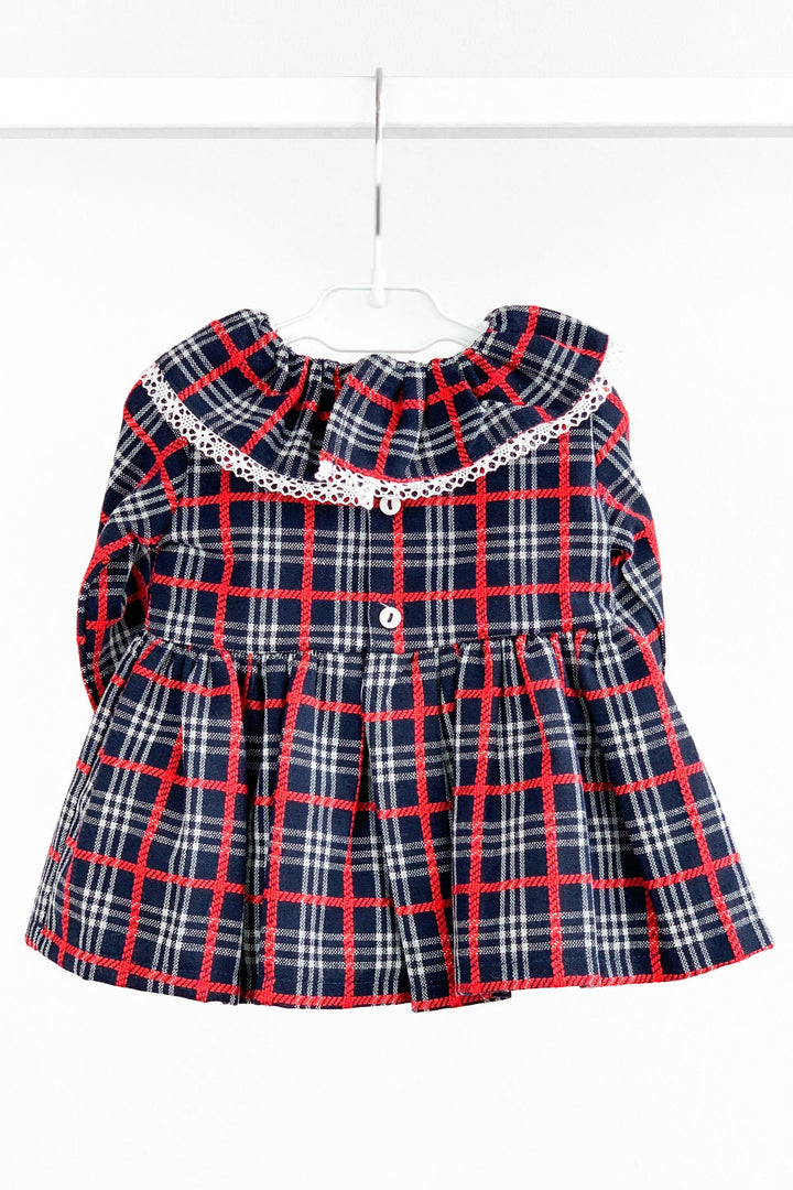 Mac Ilusión "Edith" Navy & Red Tartan Dress & Bloomers | Millie and John
