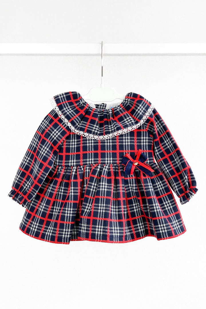 Mac Ilusión "Edith" Navy & Red Tartan Dress & Bloomers | Millie and John