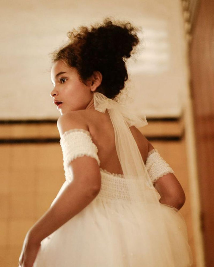 Luna Luna "Elise" White Beaded Sparkle Tulle Dress | Millie and John