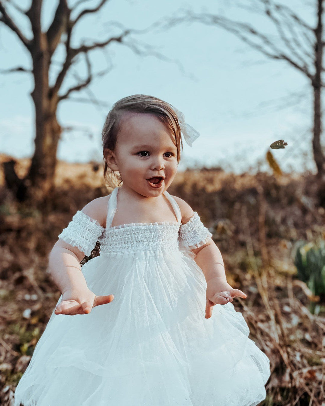 Luna Luna "Elise" White Beaded Sparkle Tulle Dress | Millie and John