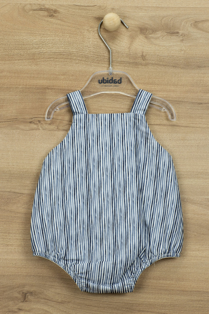 Babidu "Ellis" Striped Dungaree Romper | Millie and John