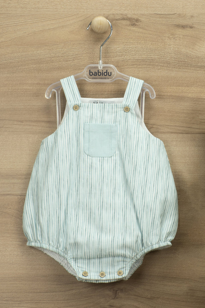 Babidu "Ellis" Striped Dungaree Romper | Millie and John