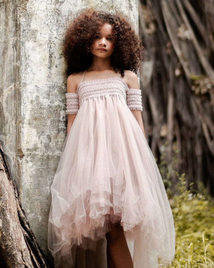 Luna Luna "Elodie" Pale Rose Beaded Sparkle Tulle Dress | Millie and John