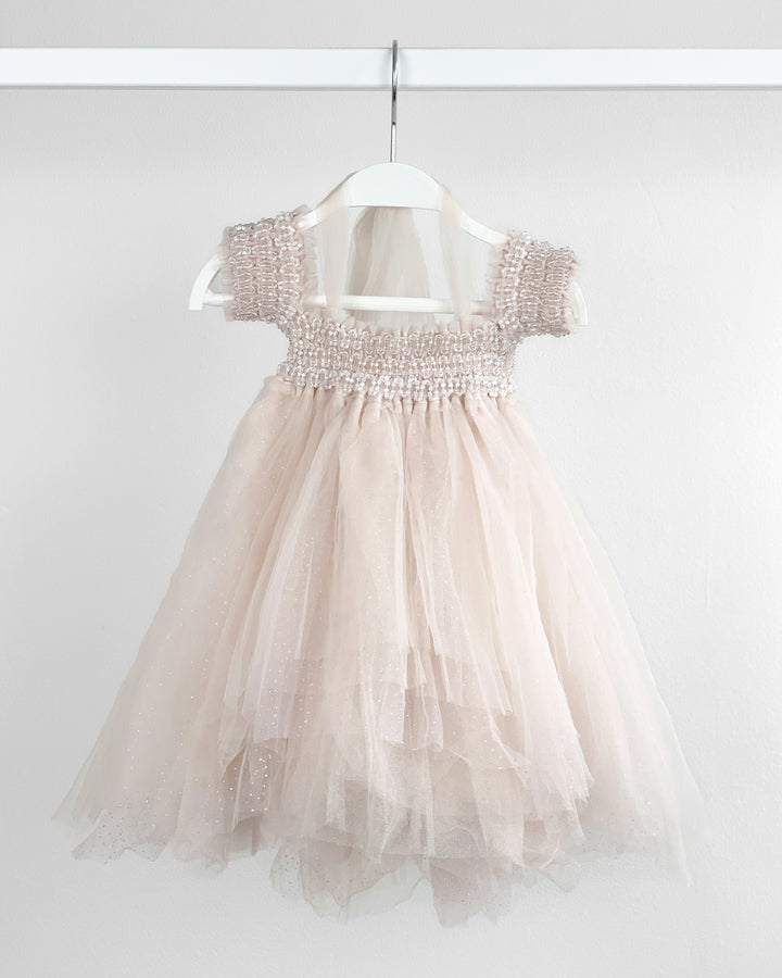 Luna Luna "Elodie" Pale Rose Beaded Sparkle Tulle Dress | Millie and John