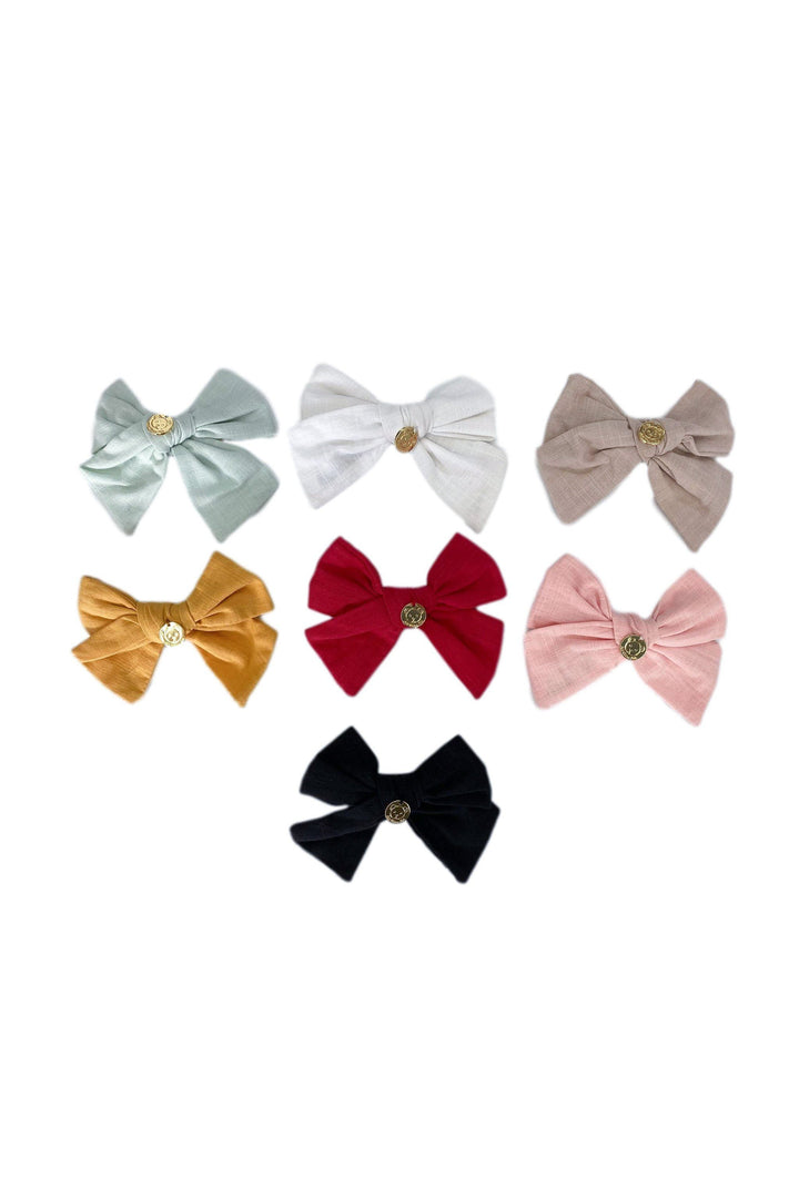 Petit Maison "Emma" Linen Hair Bow | Millie and John