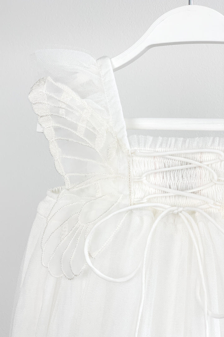 Luna Luna "Evelina" White Fairy Wing Romper | Millie and John