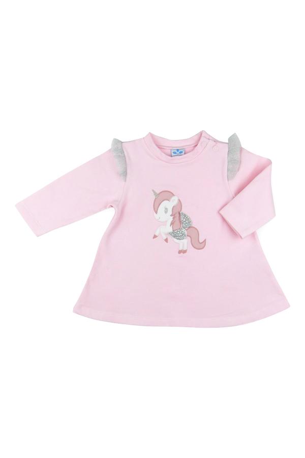 Sardon "Evie" Pink Unicorn Dress | Millie and John