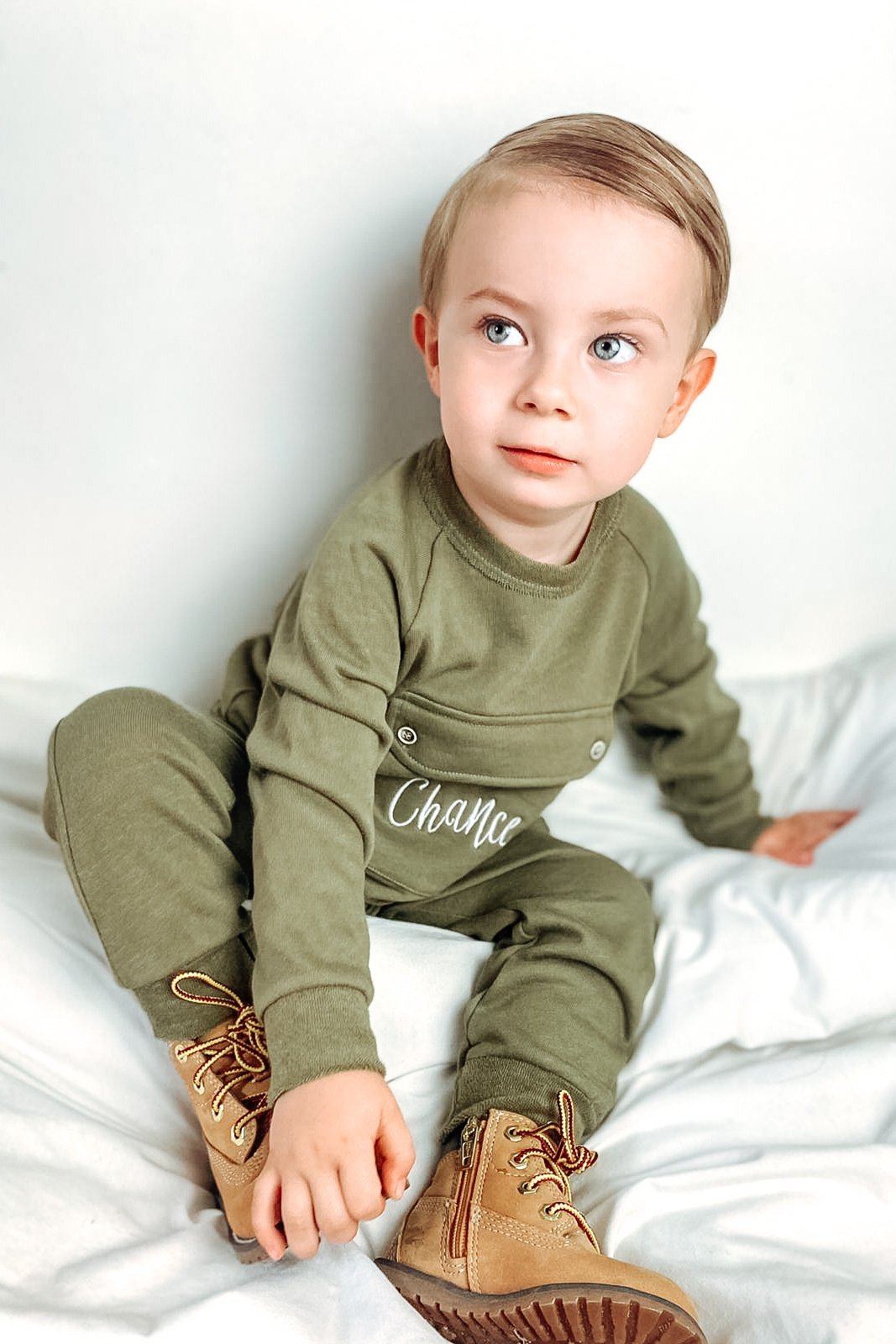 Khaki green tracksuit clearance baby