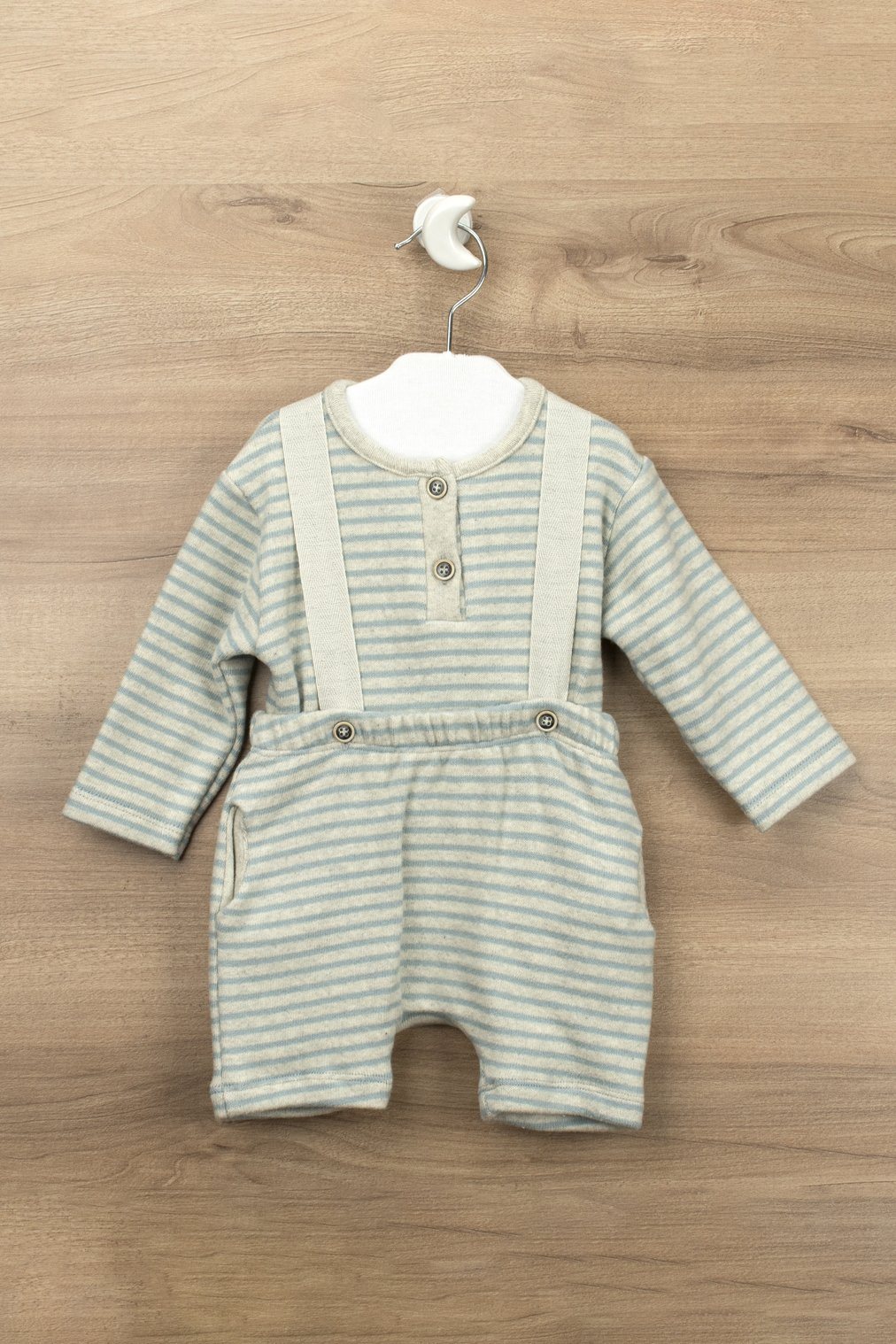 Babidu "Gabriel" Striped Top & Shorts with Braces | Millie and John
