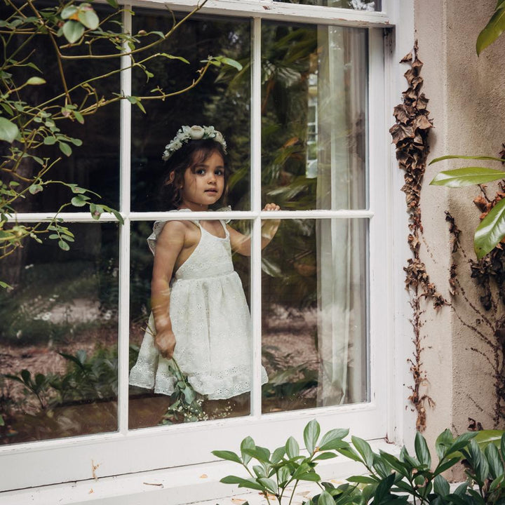 Wish + Wonder "Hermione" Silk Daisy Broderie Dress | Millie and John