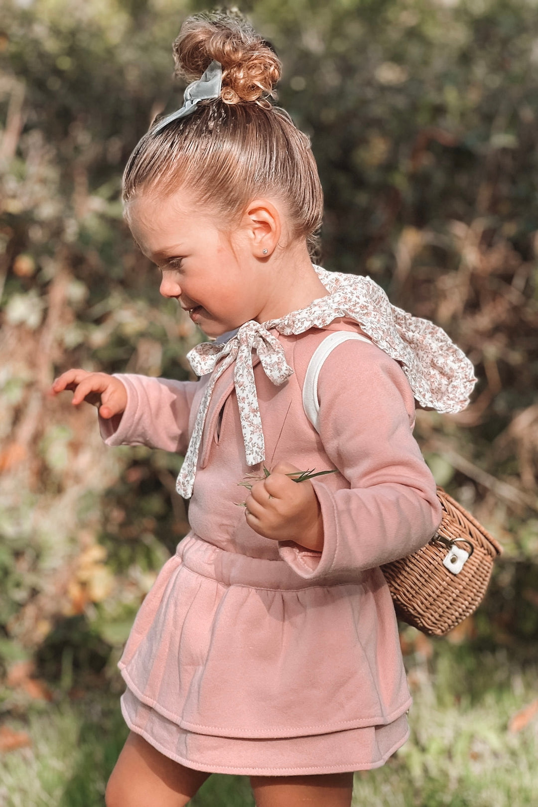 Valentina Bebes "Emilia" Dusky Pink Floral Hoodie & Skirt | Millie and John