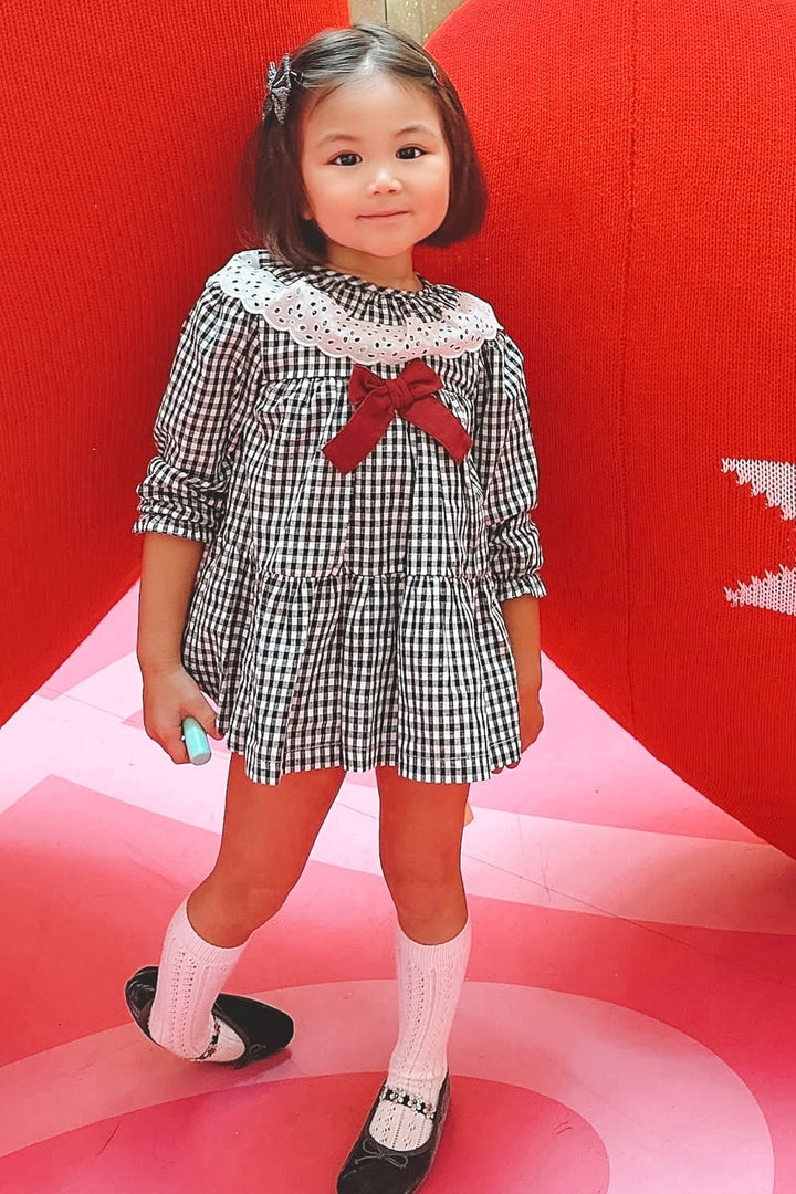 Valentina Bebes "Layla" Black Gingham Dress & Bloomers | Millie and John