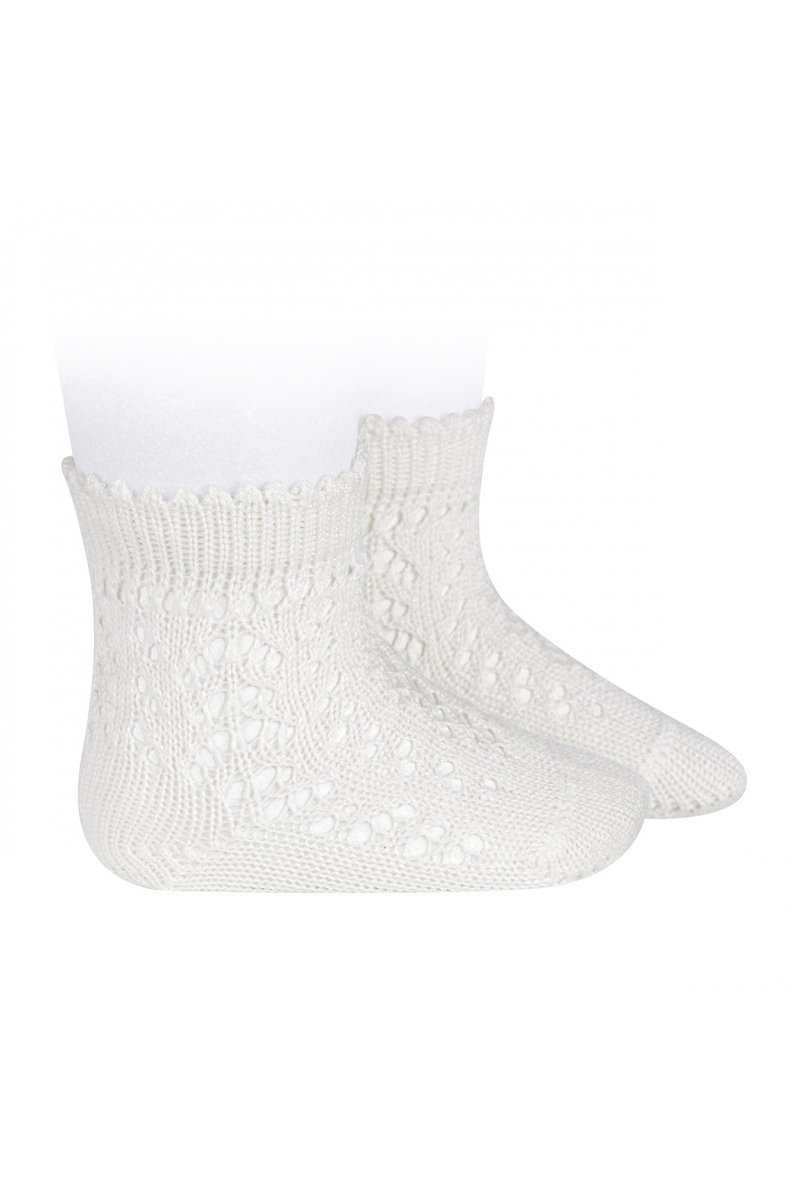 Condor Ivory Ankle Openwork Socks | Millie and John