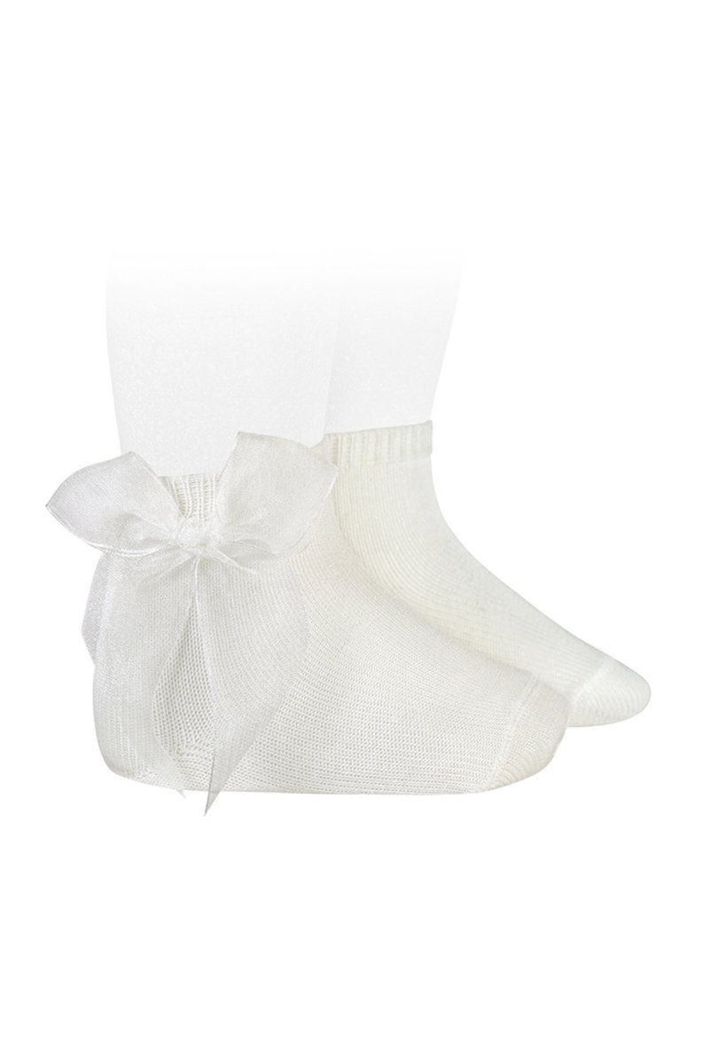 Condor Ivory Tulle Bow Ankle Socks | Millie and John